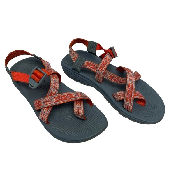 Chaco Sandals Adjustable Diamond Orange & Gray Women’s Size 11 - Picture 3 of 10